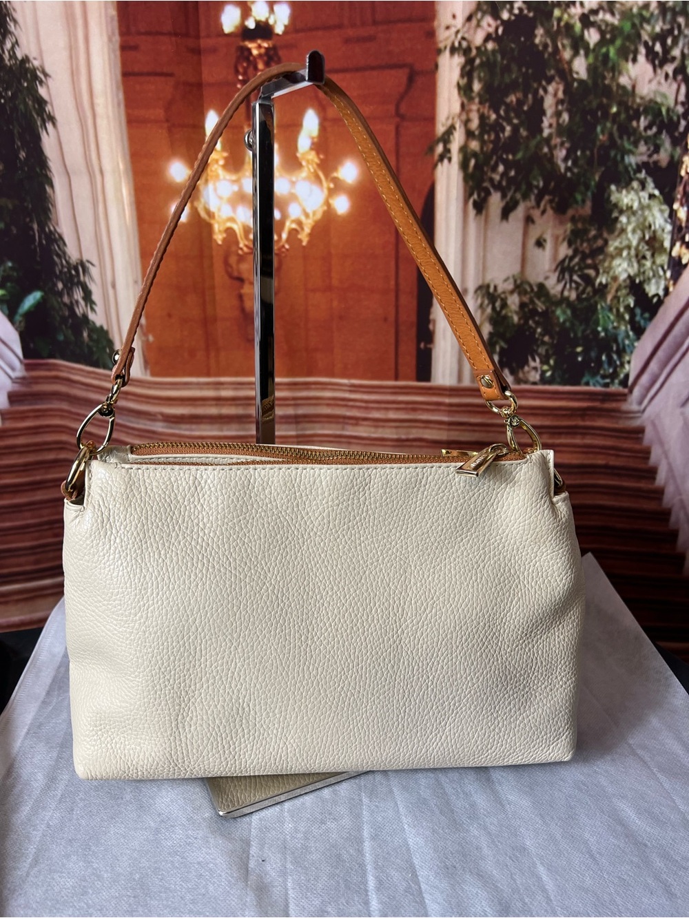 Valentina Italian pebbled leather crossbody bag, excellent condition